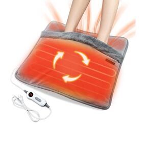 Electric Foot Warmer with Dual-Sided Heating Elements, Washable Feet Heating Pad